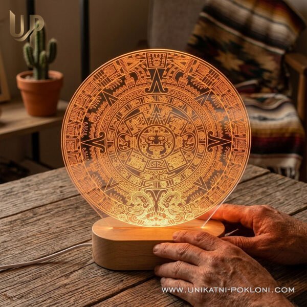 Astečki kalendar - noćna LED lampa - Unikatni Pokloni majanski astecki horoskop