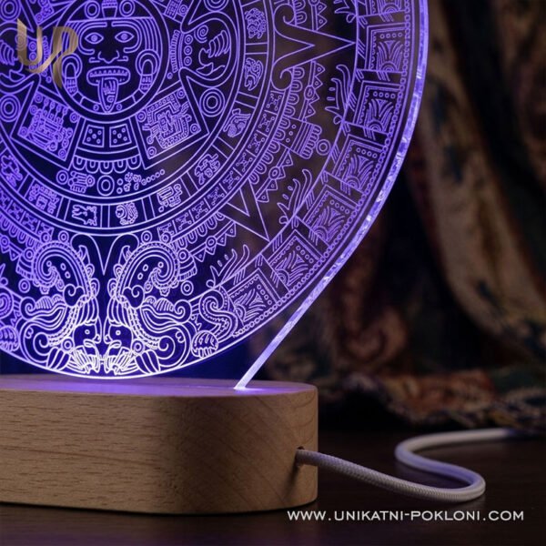 Astečki kalendar - noćna LED lampa - Unikatni Pokloni majanski horoskop