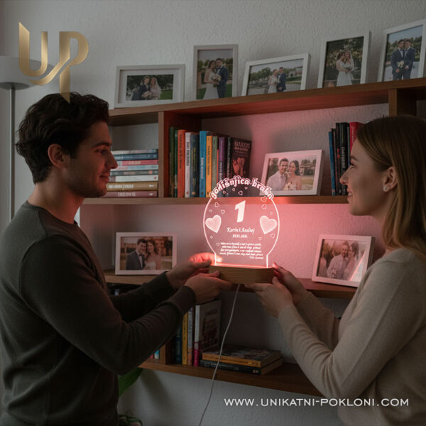 Personalizirana LED lampa - Poklon za 1. godišnjicu braka 8 odličan poklon za godišnjicu
