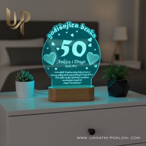 Personalizirana LED lampa - Poklon za 50. godišnjicu braka 19 originalan dar za 50 godišnjicu braka