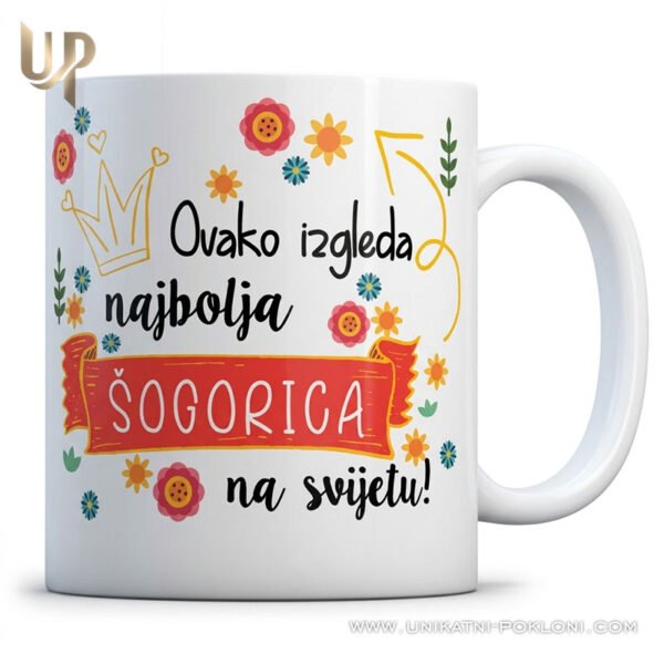 Najbolja šogorica na svijetu - personalizirana čarobna šalica sa skrivenom posvetom - personalizirani poklon