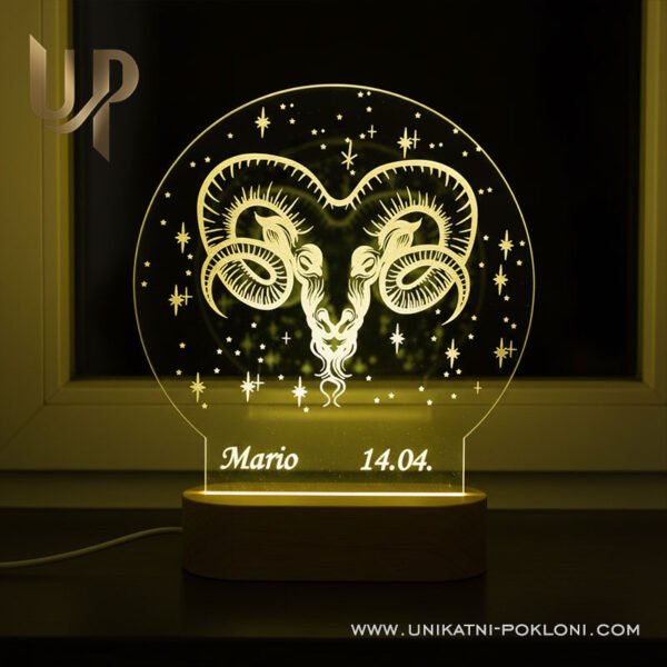 Poklon za ovna - Personalizirana LED lampa Ovan - Horoskop 1 što pokloniti ovnu