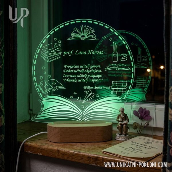 Pokloni učiteljicama - Personalizirana LED lampa 1 super dar za učitelje