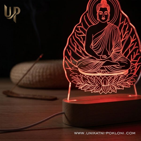 Buddha - ambijentalna LED lampa - Unikatni pokloni Poklon za budista - Personalizirani pokloni