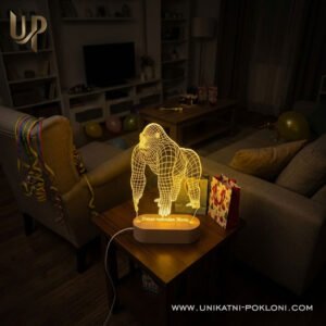 Gorila LED lampa - Personalizirana LED lampa - Unikatni Pokloni Dječja lampa - personalizirani pokloni