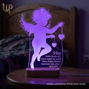 Anđeo čuvar - Personalizirana LED lampa - Unikatni Pokloni Dječja lampa za dječju sobu