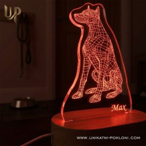 Doberman - Personalizirana LED lampa za ljubitelje i vlasnike dobermana - Unikatni Pokloni Doberman - personalizirani pokloni za ljubitelje dobermana