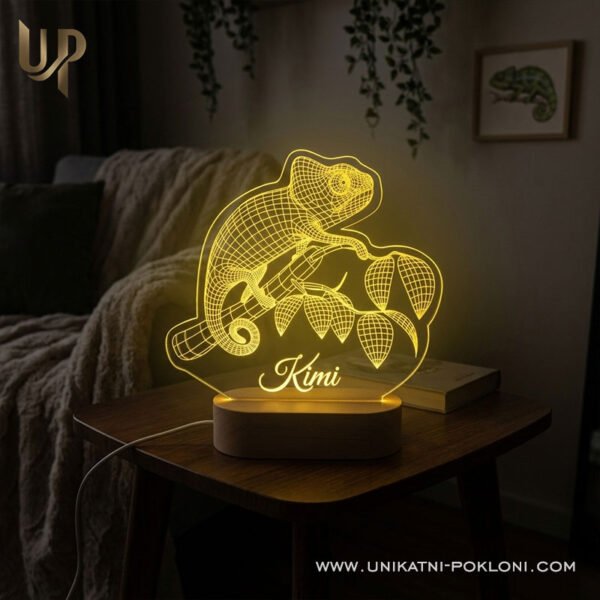 Kameleon - LED lampa - Unikatni Pokloni Kameleon na lampi