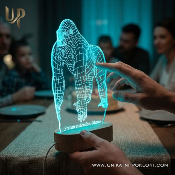 Gorila LED lampa - Personalizirana LED lampa - Unikatni Pokloni Dječja lampa - personalizirani pokloni