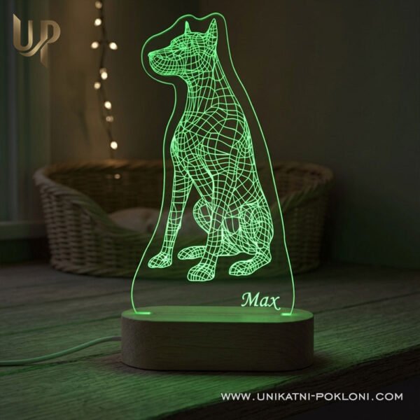 Doberman - Personalizirana LED lampa za ljubitelje i vlasnike dobermana - Unikatni Pokloni LED lampa Doberman - originalan poklon za vlasnike dobermana