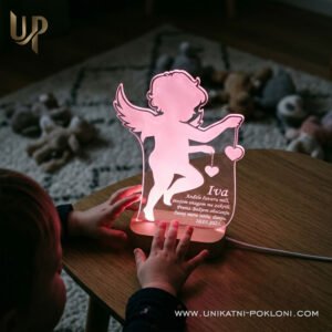 Anđeo čuvar - Personalizirana LED lampa - Unikatni Pokloni Lampa za dječju sobu