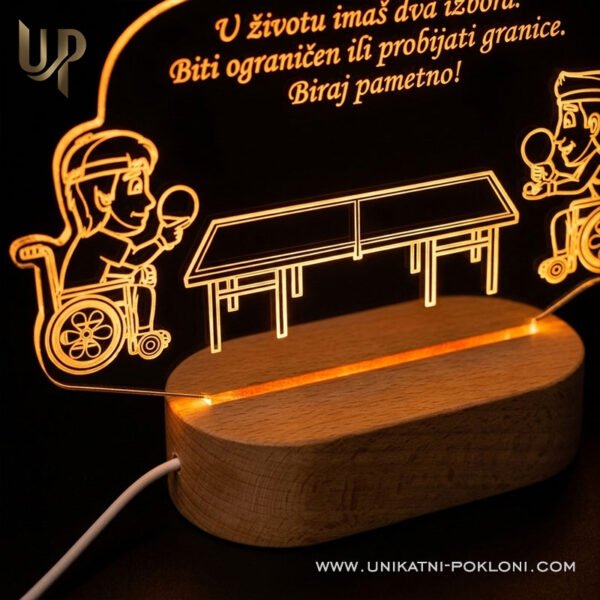 Stolni tenis za osobe s invaliditetom - Ambijentalna LED noćna lampa - Unikatni Pokloni Para stolni tenis personalizirani poklon
