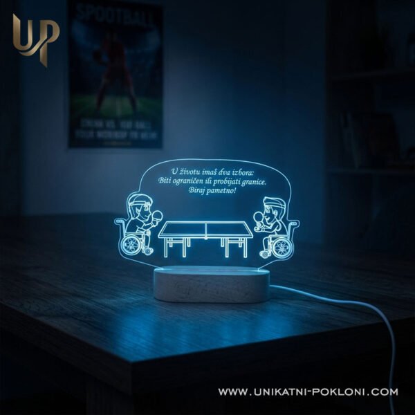 Stolni tenis za osobe s invaliditetom - Ambijentalna LED noćna lampa - Unikatni Pokloni Para stolni tenis poklon