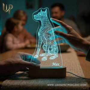 Doberman - Personalizirana LED lampa za ljubitelje i vlasnike dobermana - Unikatni Pokloni Personalizirana LED lampa s motivom dobermana za ljubitelje pasa