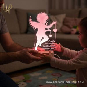 Anđeo čuvar - Personalizirana LED lampa - Unikatni Pokloni Personalizirani pokloni za djecu