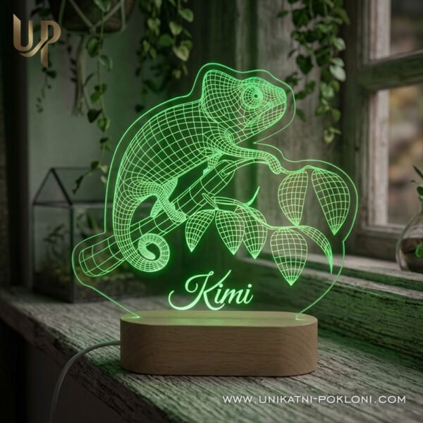 Kameleon - LED lampa - Unikatni Pokloni Poklon za ljubitelje kameleona - personalizirani pokloni
