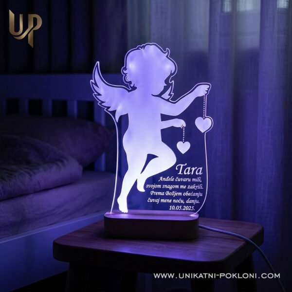 Anđeo čuvar - Personalizirana LED lampa - Unikatni Pokloni Što pokloniti djetetu