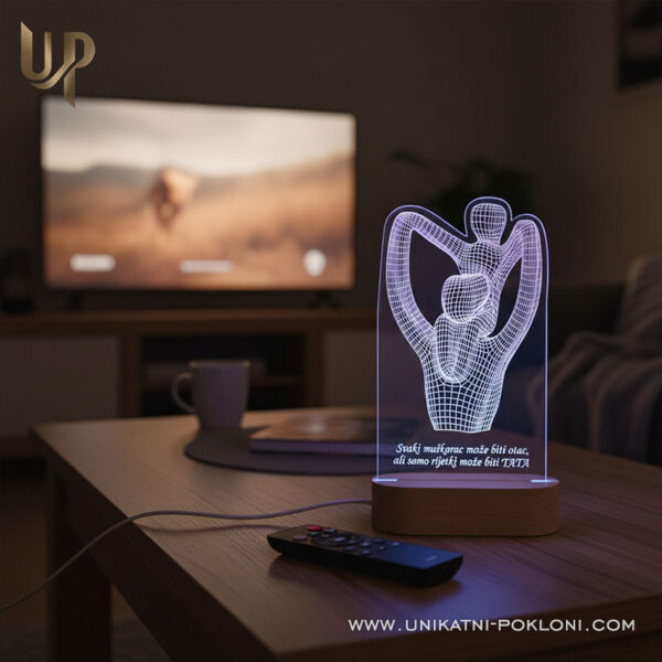 Poklon za dan očeva - Personalizirana LED lampa 4 dar za tatu