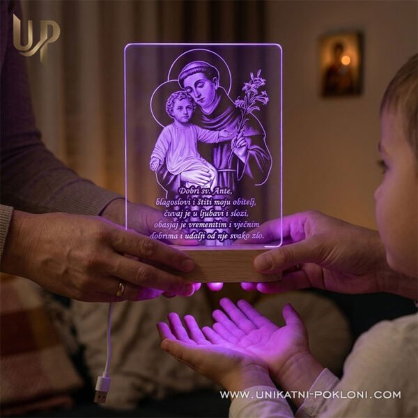 Sveti Ante - Personalizirana LED lampa - Unikatni Pokloni Molitva za obitelj - Sveti Ante