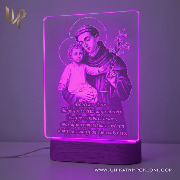Sveti Ante - Personalizirana LED lampa 3 Sveti Ante Moli Za Nas