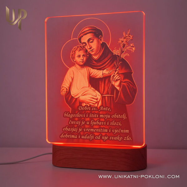 Sveti Ante - Personalizirana LED lampa 1 Sveti Ante - Vjerski poklon