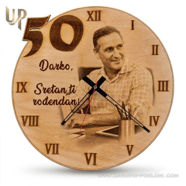 poklon-za-50-rodendan Poklon za 50. rođendan - Personalizirani drveni sat - personalizirani poklon