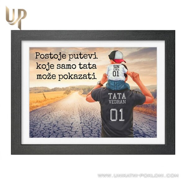postoje-putevi Personalizirani pokloni za tatu - Poklon okvir za tatu - personalizirani poklon
