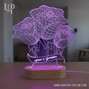 svjetiljka sa motivom ruže