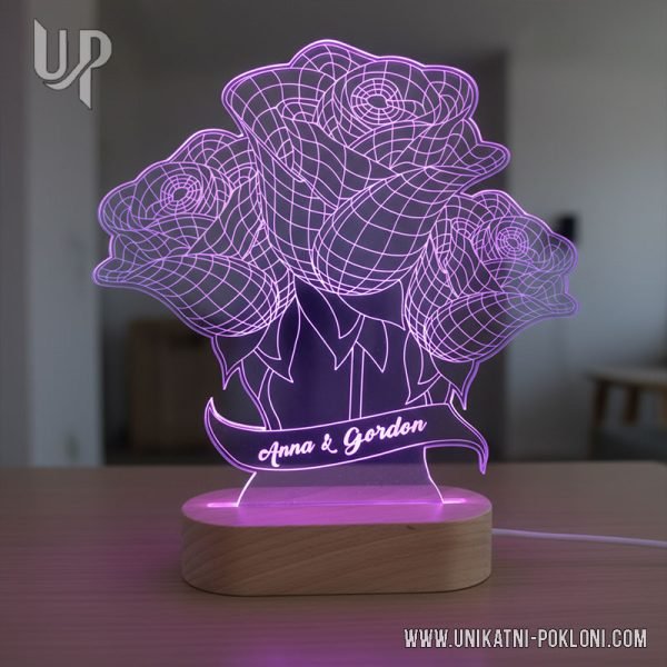 svjetiljka sa motivom ruže