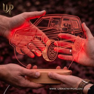 Personalizirana LED lampa - Ambijentalna lampa sa slikom vašeg auta - Unikatni Pokloni Moj auto na lampi