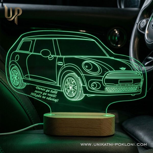 Personalizirana LED lampa - Ambijentalna lampa sa slikom vašeg auta - Unikatni Pokloni Pokloni za vozače