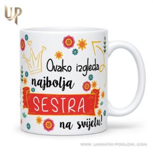 Personalizirana keramička šalica Najbolja sestra na svijetu