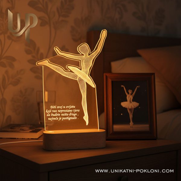 Personalizirana LED lampa - Balerina 3 Originalni poklon za balerinu