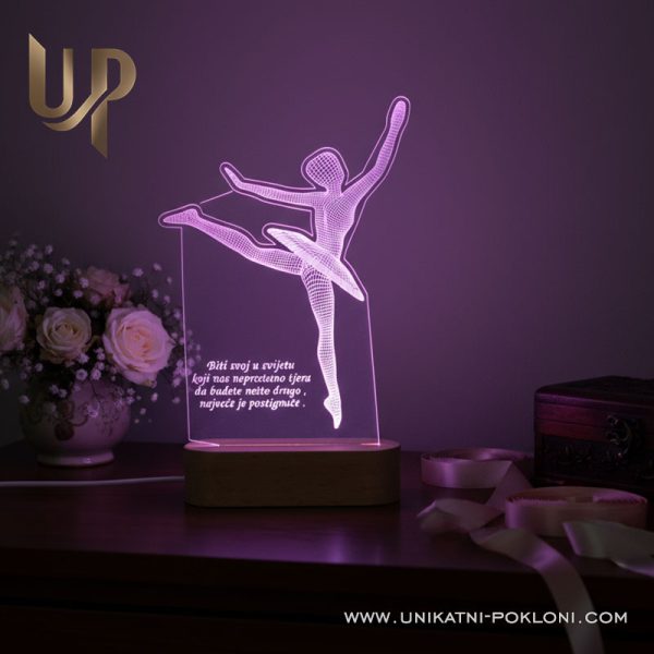 Personalizirana LED lampa - Balerina 1 Poklon za balerine