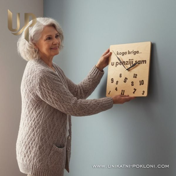 Personalizirani drveni sat - "Penzionerski" sat - poklon za odlazak u mirovinu 2 Poklon za odlazak u mirovinu