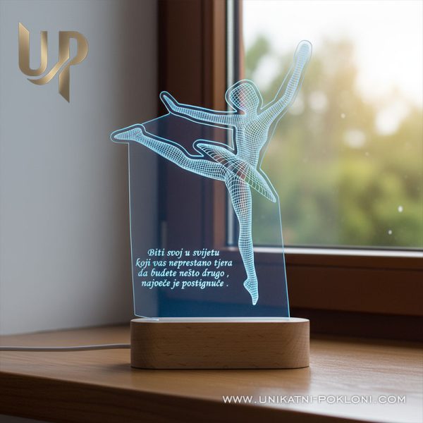 Personalizirana LED lampa - Balerina 2 Unikatni poklon za balerinu