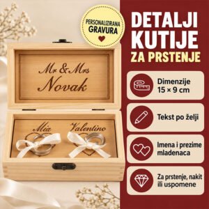 Kutija za prstenje - originalan i unikatan poklon za vjenčanja - Unikatni pokloni Kutija za prstenje - originalan i unikatan poklon za vjenčanja - Slika 5