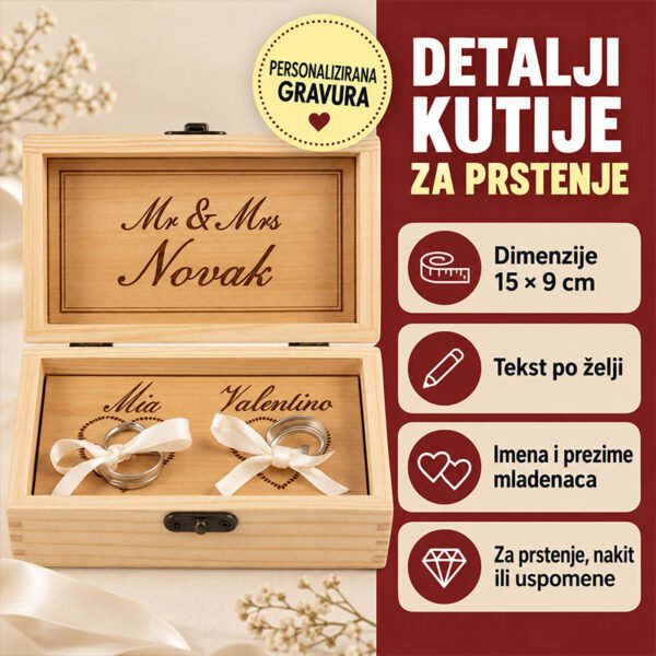 Kutija za prstenje - originalan i unikatan poklon za vjenčanja - Unikatni pokloni Kutija za prstenje - originalan i unikatan poklon za vjenčanja - personalizirani poklon