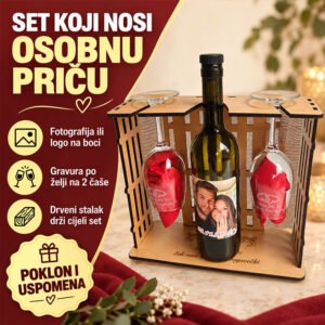 Set za vino + 2 čaše - Unikatni pokloni Set za vino + 2 čaše - Slika 6