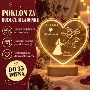 Personalizirana LED lampa - Bride to be - Unikatni pokloni Personalizirana LED lampa - Bride to be - Slika 4