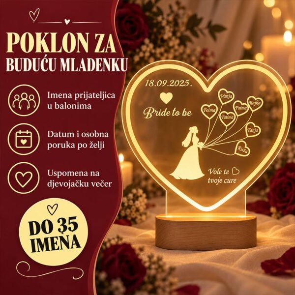 Personalizirana LED lampa - Bride to be - Unikatni pokloni Personalizirana LED lampa - Bride to be - personalizirani poklon