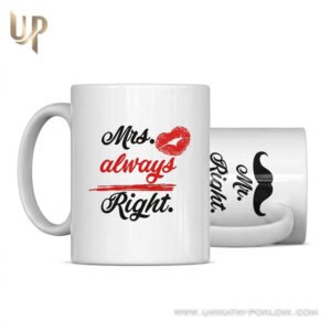 Keramička šalica Mr & Mrs Right - Personalizirane keramičke šalice za parove