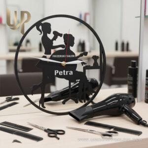 Personalizirani drveni sat - Frizerski salon 16 Poklon za frizera