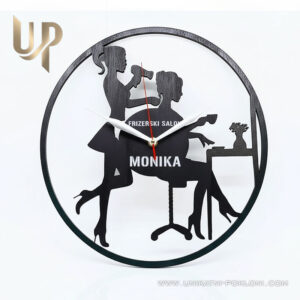 Personalizirani drveni sat - Frizerski salon 12 Poklon za frizerku