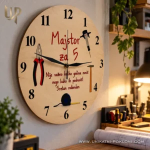Personalizirani drveni SAT za majstora - Unikatni pokloni Pokloni za majstore - personalizirani drveni sat