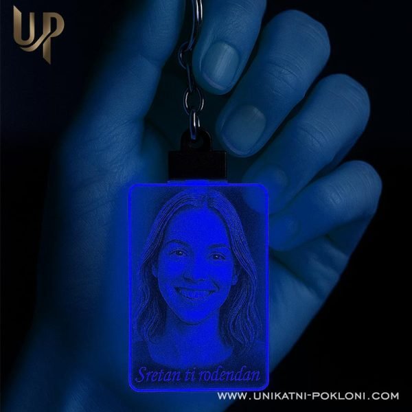 Personalizirani svijetleći privjesak 2 gravirani fotografija u led privjesku