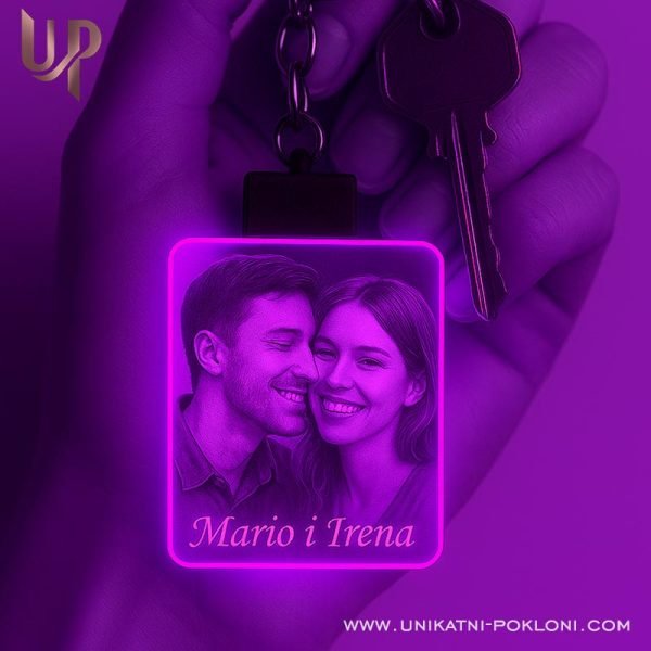 moderni akrilni privjesak sa graviranom fotografijom