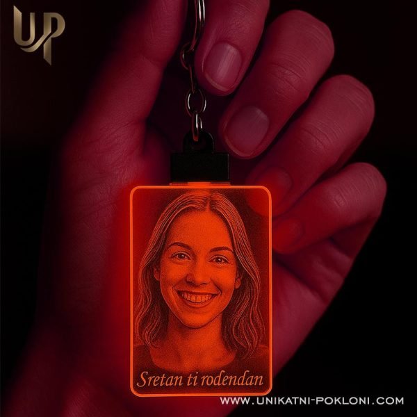 personalizirani led privjesak sa graviranom fotografijom