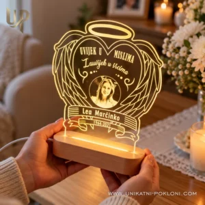 Uspomena na preminulu osobu - Ambijentalna LED lampa - Unikatni pokloni Spomen na pokojnika