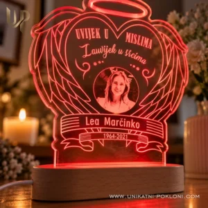 Uspomena na preminulu osobu - Ambijentalna LED lampa - Unikatni pokloni Uspomena na poklonike